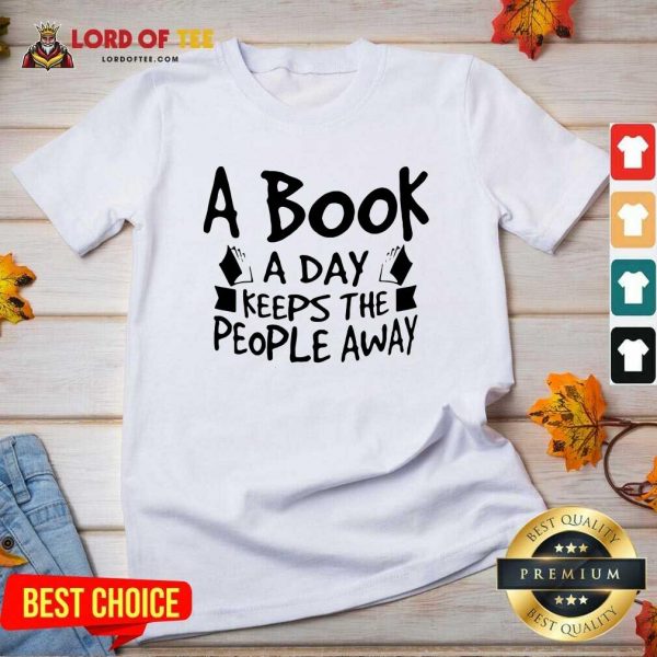 A Book A Day Keeps The People Away V-neck - Desisn By Lordoftee.com