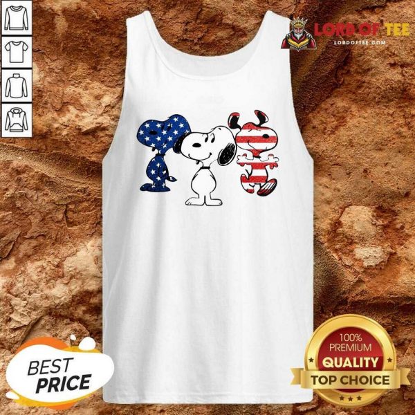 Snoopy American Flag Version Tank Top - Desisn By Lordoftee.com