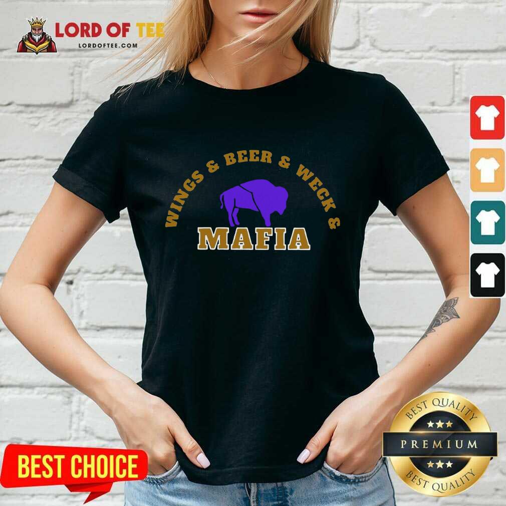 The Buffalo Bills Wings Beer And Wech Mafia 2021 V-neck