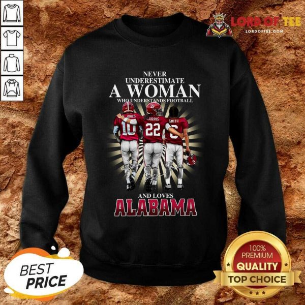 Never Underestimate A Woman Who Understands Football And Loves Alabama Signatures Sweatshirt