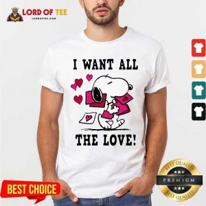 Nice Peanuts Snoopy All The Love Valentines Shirt - Desisn By Lordoftee.com