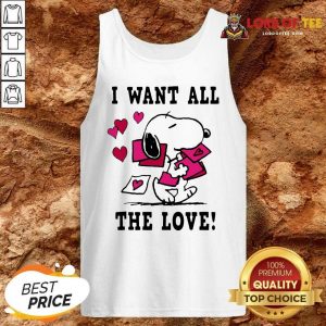 Nice Peanuts Snoopy All The Love Valentines Tank Top - Desisn By Lordoftee.com