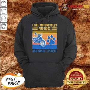 I Like Motorcycles And Dogs And Maybe 3 People Vintage Hoodie