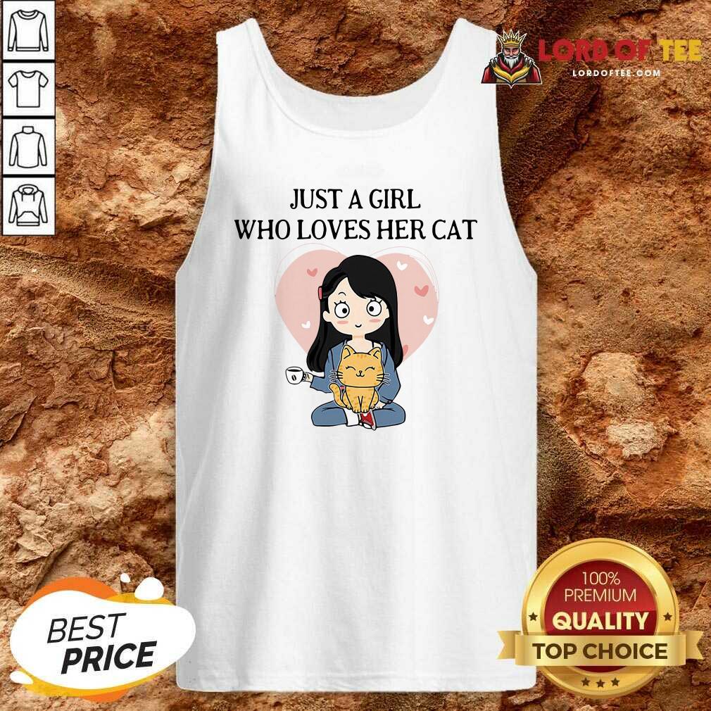 Chibi Girl Just A Girl Who Loves Her Cat Tank Top - Desisn By Lordoftee.com