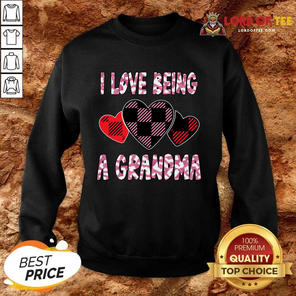  I Love Being Grandma Heart Valentines Day 2021 Sweatshirt