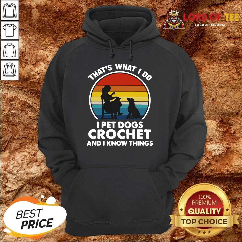 Thats What I Do I Pet Dogs Crochet And I Know Things Vintage Hoodie