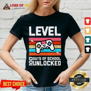 Level 100 Days Of School Unlocked Gamer Video Games Boys Classic V-neck