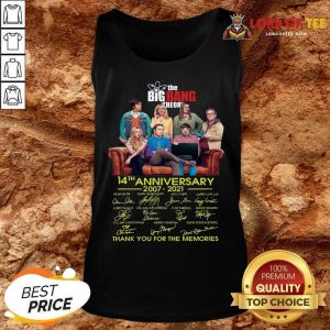 The Bigbang Theory 14th Anniversary 2007 2021 Thank You For The Memories Signature Tank Top