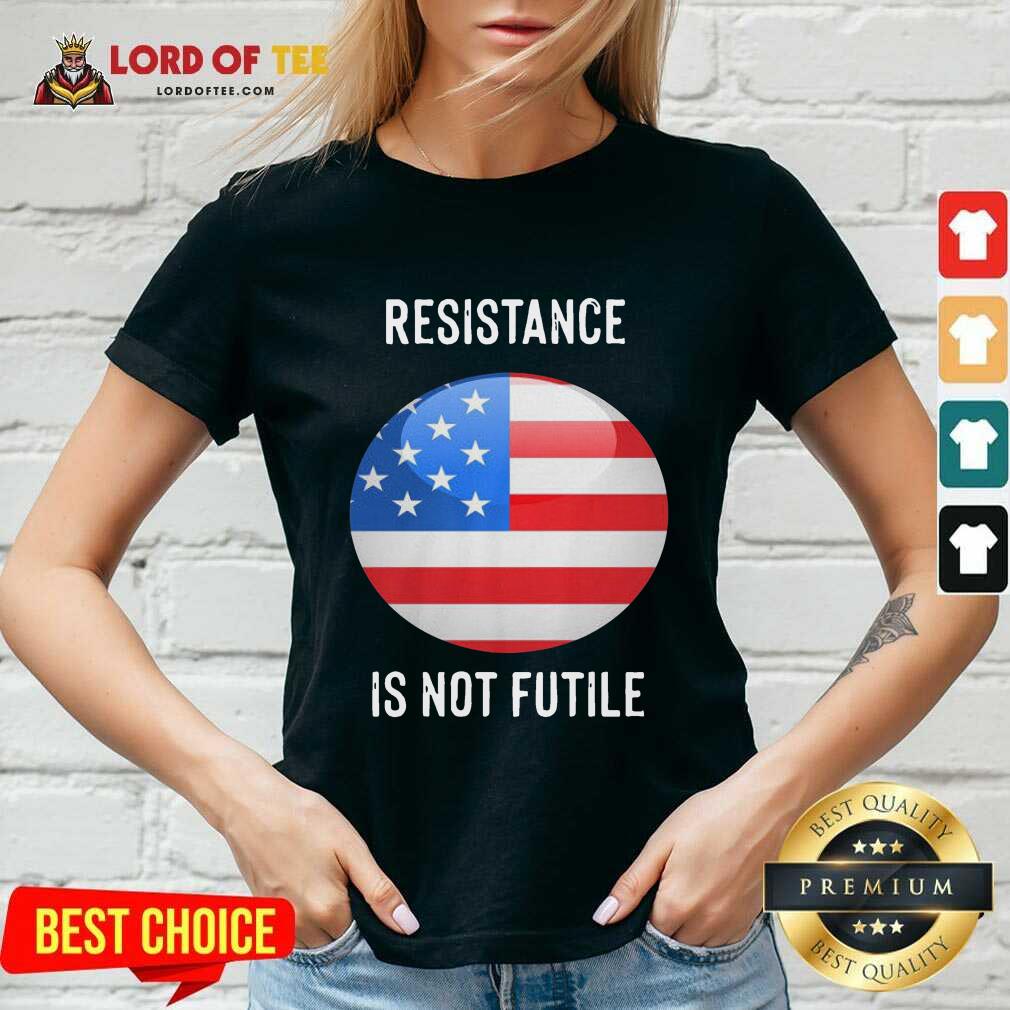 Resistance Is Not Futile American Flag V-neck