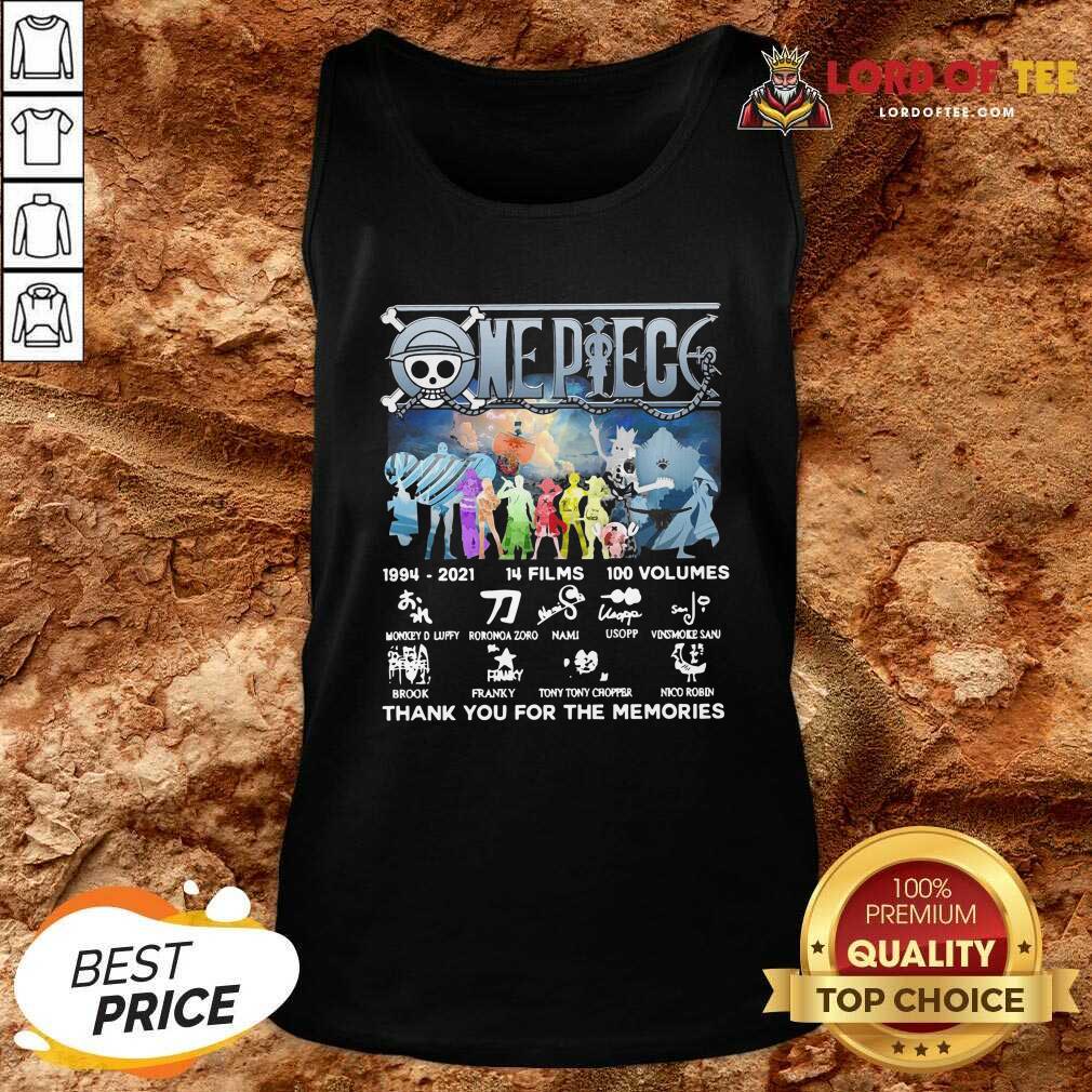 One Piece 14 Films 100 Volumes Thank You For The Memories Signatures Tank Top