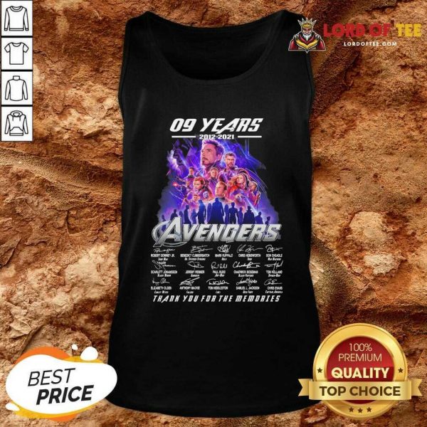 09 Years 2012 2021 Avengers Thank You For The Memories Signatures Tank Top