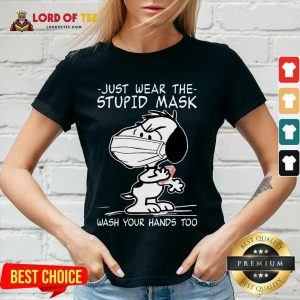 Funny Snoopy Face Wash Your Hands Too V-Neck