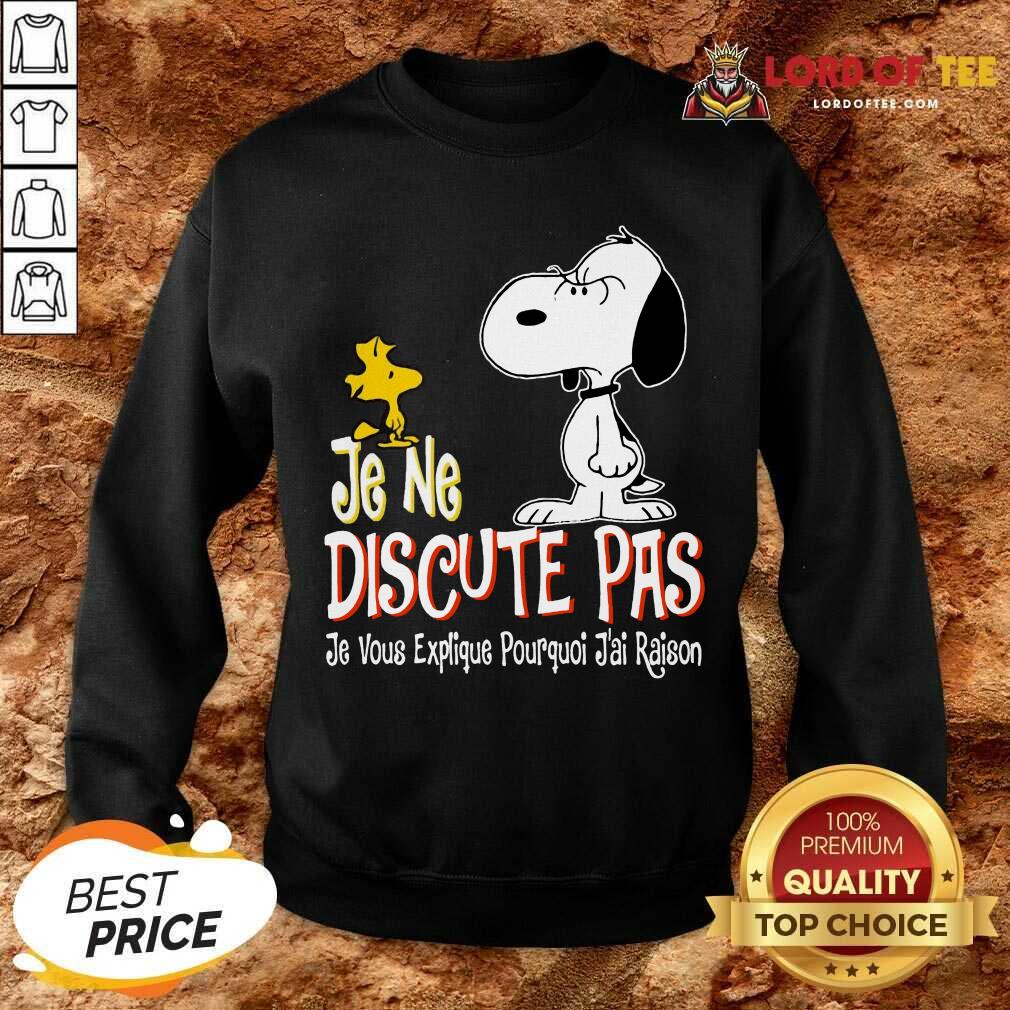 Good Snoopy And Woodstock Je Ne 145 Discute Sweatshirt