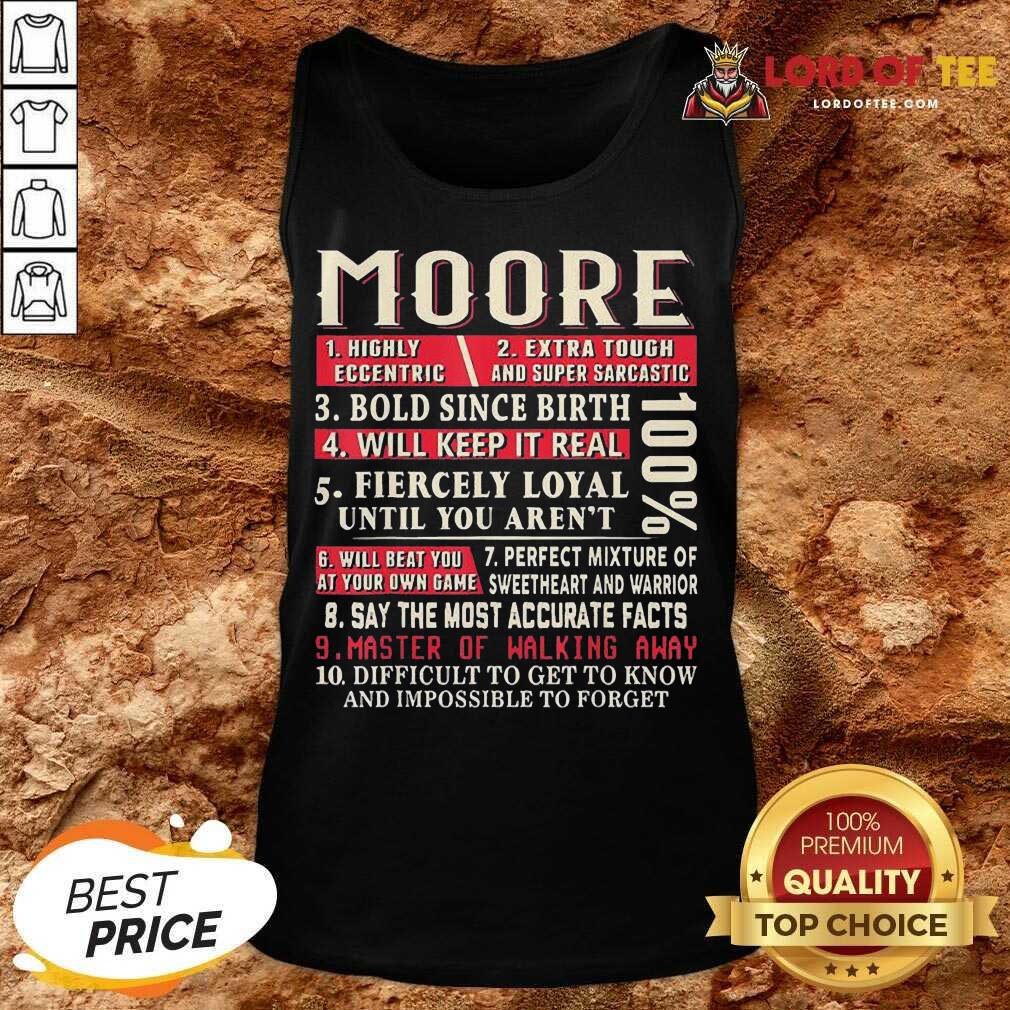 Nice Moore Shirt Moore Surname Tank Top
