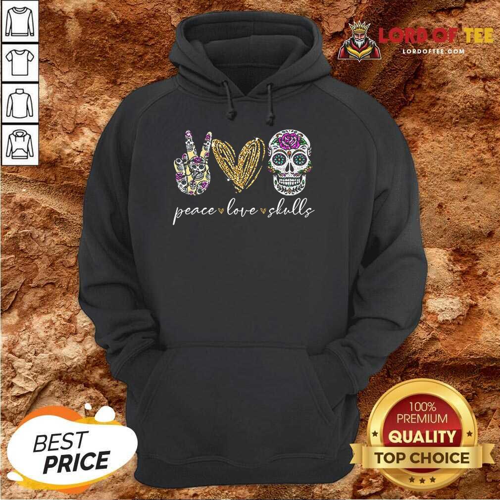 Official Peace Love And Skulls Diamond Hoodie
