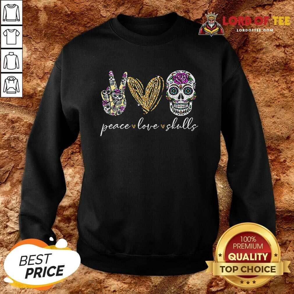 Official Peace Love And Skulls Diamond Sweatshirt
