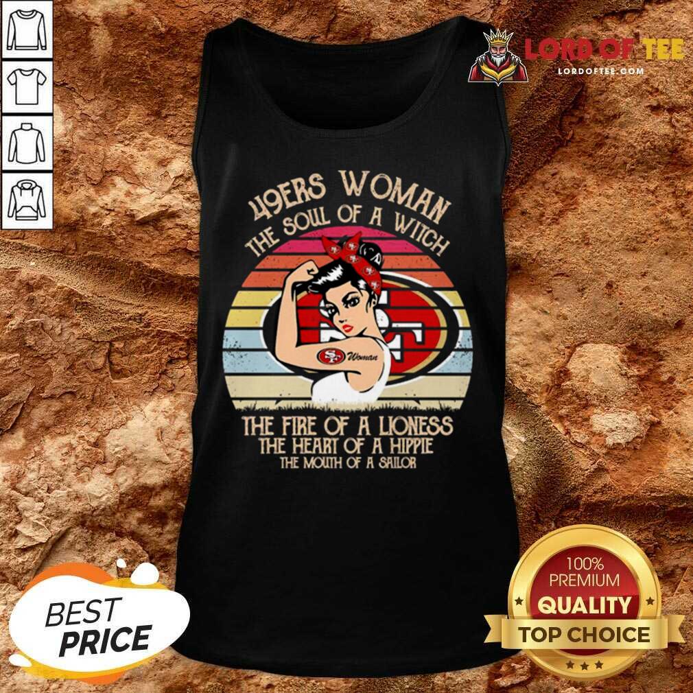 Official San Francisco 49ers Woman The Fire Of A Lioness Vintage Tank Top