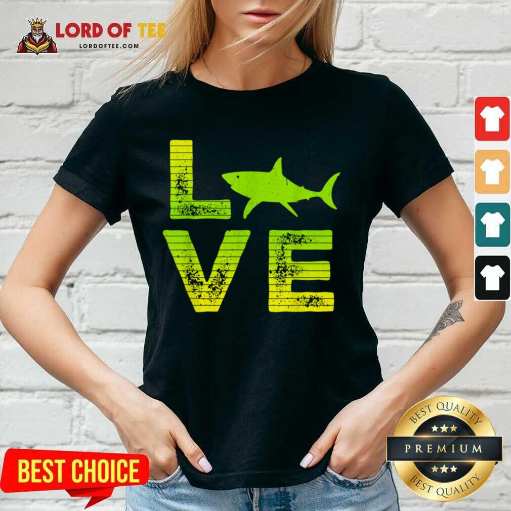 So I Right Love Sharks Fish Shark Boys And Girls V-Neck