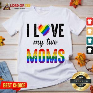 Top My 2 Moms Lesbian Pridets For Kids V-Neck