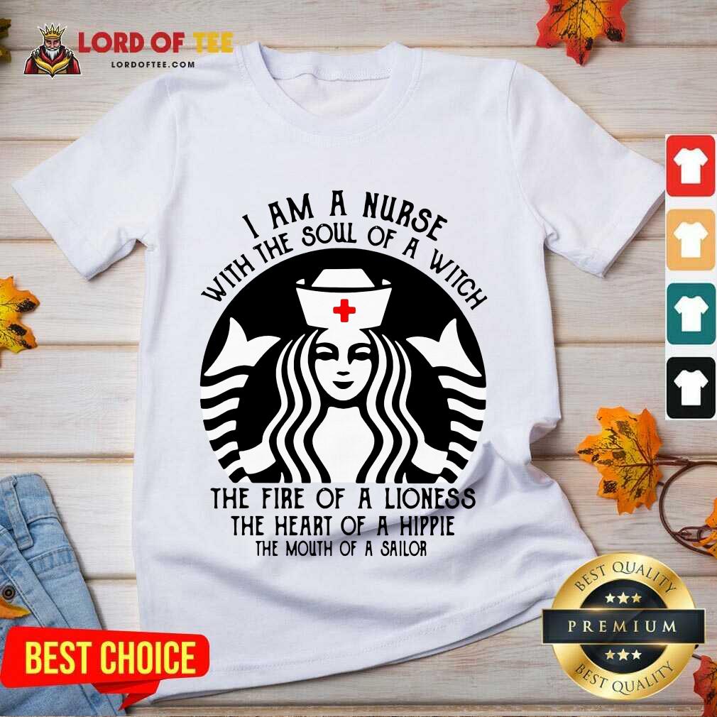 Top Starbuck Nurse I Am A Nurse With The Soul Of A Witch V-Neck