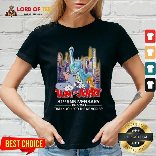Tom And Jerry 81st Anniversary 1940 2021 Thank You For The Memories V-neck