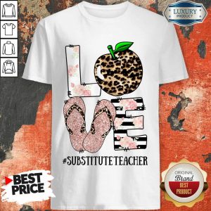 Apple Leopard Love Substitute Teacher Shirt