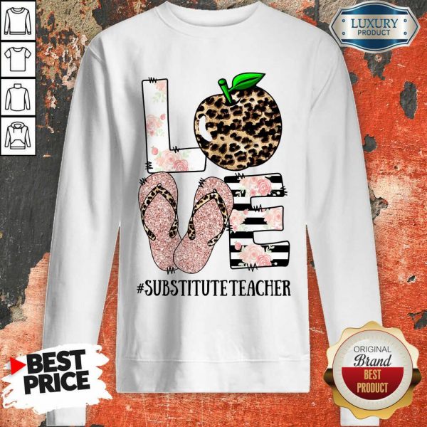 Apple Leopard Love Substitute Teacher Sweatshirt