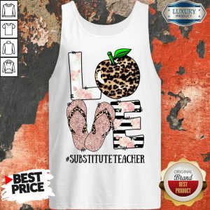 Apple Leopard Love Substitute Teacher Tank Top