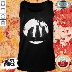 Excellent Three Cats Under The Moon Tank Top