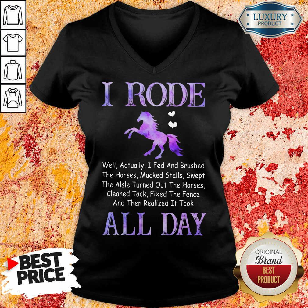 Funny Horse I Rode All Day V-neck