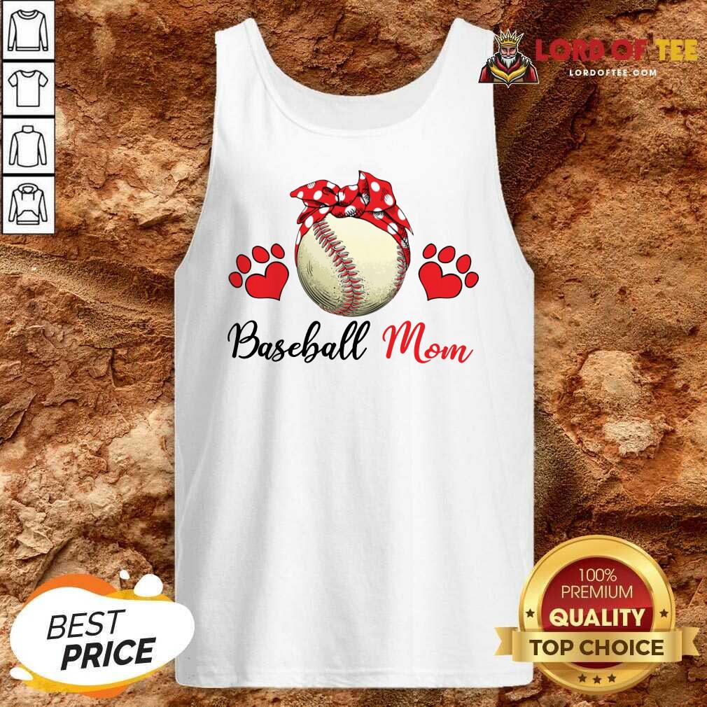 Top Polka Dot Red Baseball Love Mother For Baseball Lover Tank Top