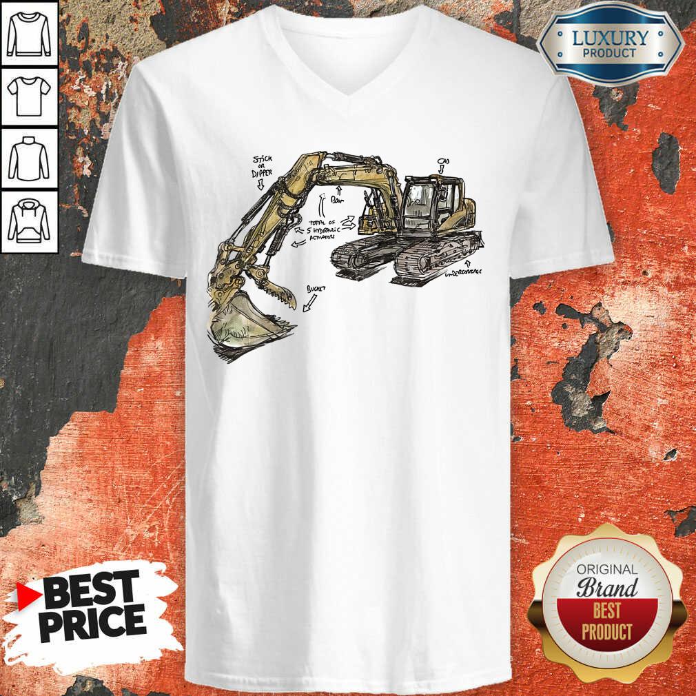 Bulldozer Anatomy V-neck