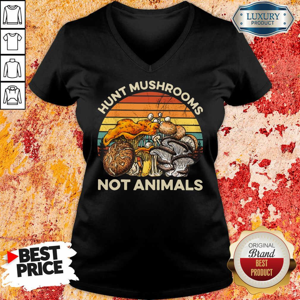 Hunt Mushrooms Not Animals V-neck