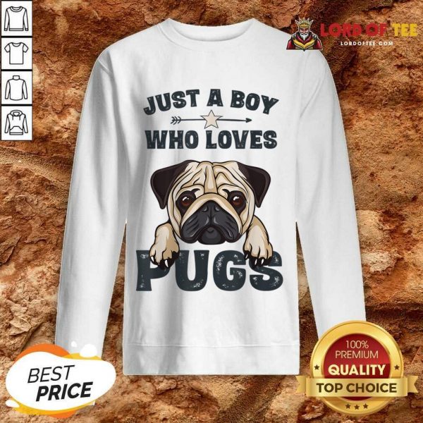 Just A Boy Who Loves Pugs Sweatshirt
