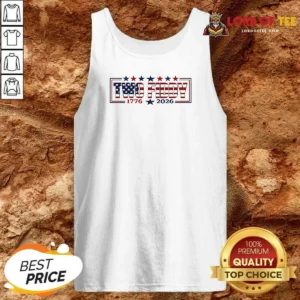 Awesome Patriotic American Apparel Two Fiddy 1776 2026 USA Independence Anniversary Tank Top