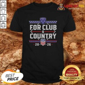 Funny For Club And Country USA 20 26 Louisville City shirt optimized on a white background, short-sleeve crew neck tee