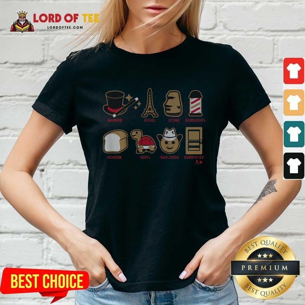 Original Vegas Hockey Emoji Stars shirt optimized on V-Neck Shirt Original Vegas Hockey Emoji Stars shirt optimized shown as a v-neck shirt preview