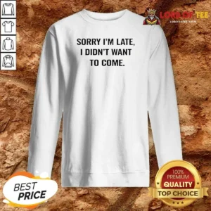 Hot Sorry I Am Late I Did Not Want To Come Humorous Slogan Sweatshirt