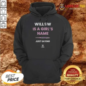 Nice Funny Willow Is A Girl'S Name Just Saying Hoodie