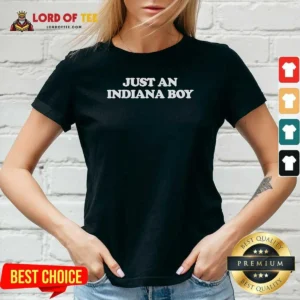 Nice Just An Indiana Boy Hoosier Midwest Home State V-Neck Shirt
