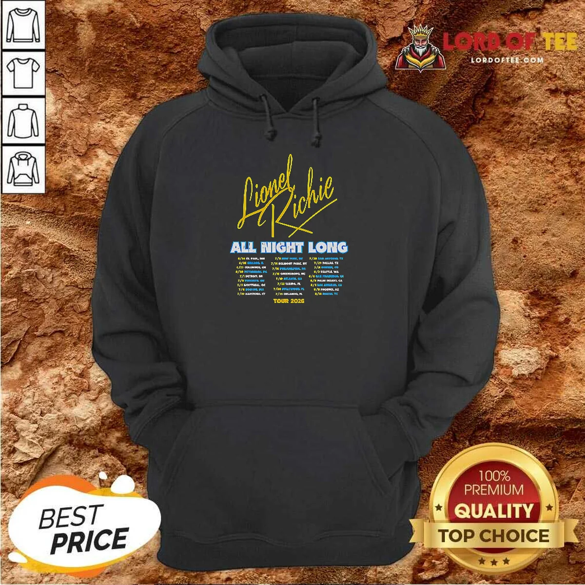 Nice Lionel Richie All Night Long Tour 2026 Concert Dates City List Poster Hoodie hoodie optimized Nice Lionel Richie All Night Long Tour 2026 Concert Dates City List Poster Hoodie
