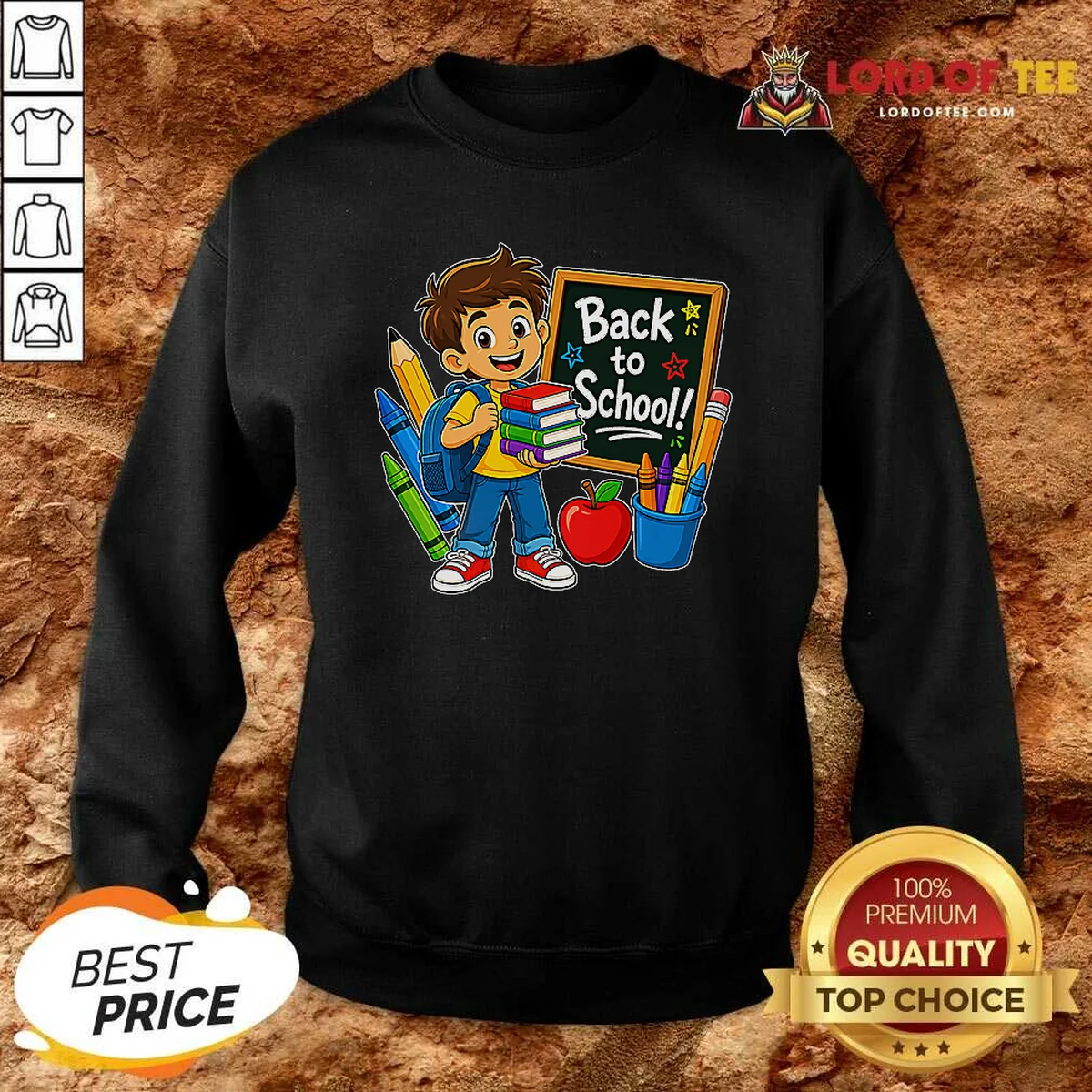 Pretty Excited Student Back To School Vector Sweatshirt sweatshirt optimized Pretty Excited Student Back To School Vector Sweatshirt