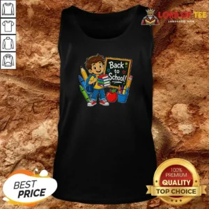Pretty Excited Student Back To School Vector Tank Top