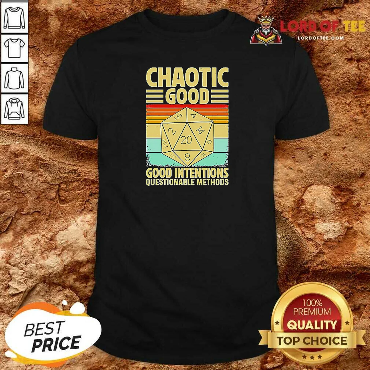Top Chaotic Good D20 Retro Stripes Shirt Top Chaotic Good D20 Retro Stripes Shirt