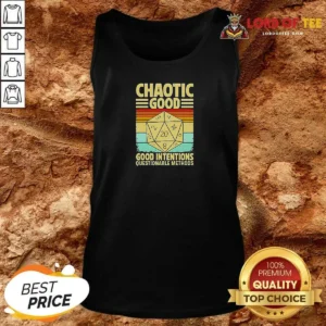 Top Chaotic Good D20 Retro Stripes Tank Top